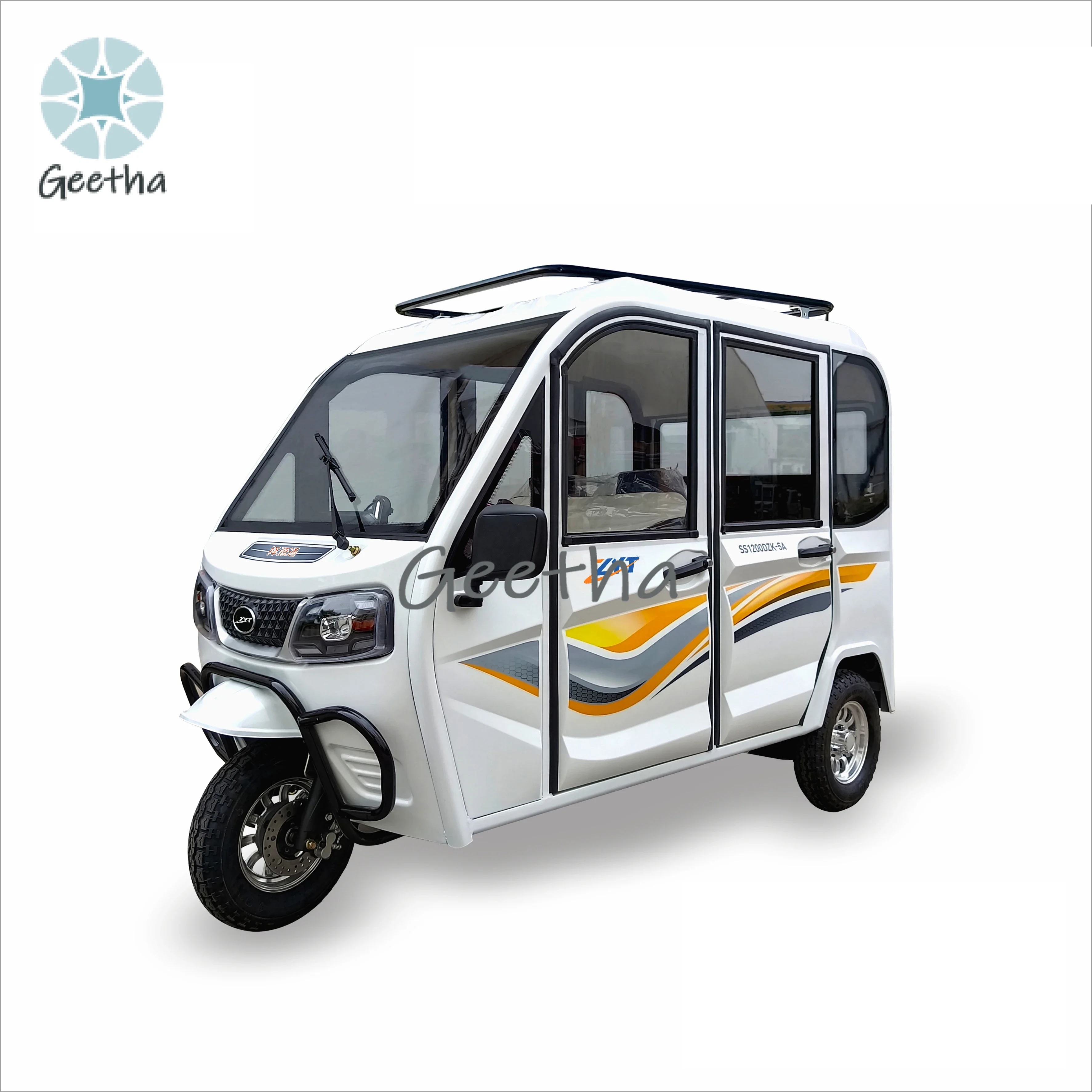 Taxi Tricycle  72V 1200W Fully Enclosed Electric Tricycle Adults Comfortable Urban Commute Passenger Rickshaw Tuktuk