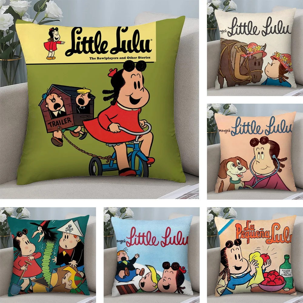 The Little L-Lulu Show Pillow Case Short Plush Pillow Covers Sofa Decorative Gift Home Double-sided Printing Cushion Cover