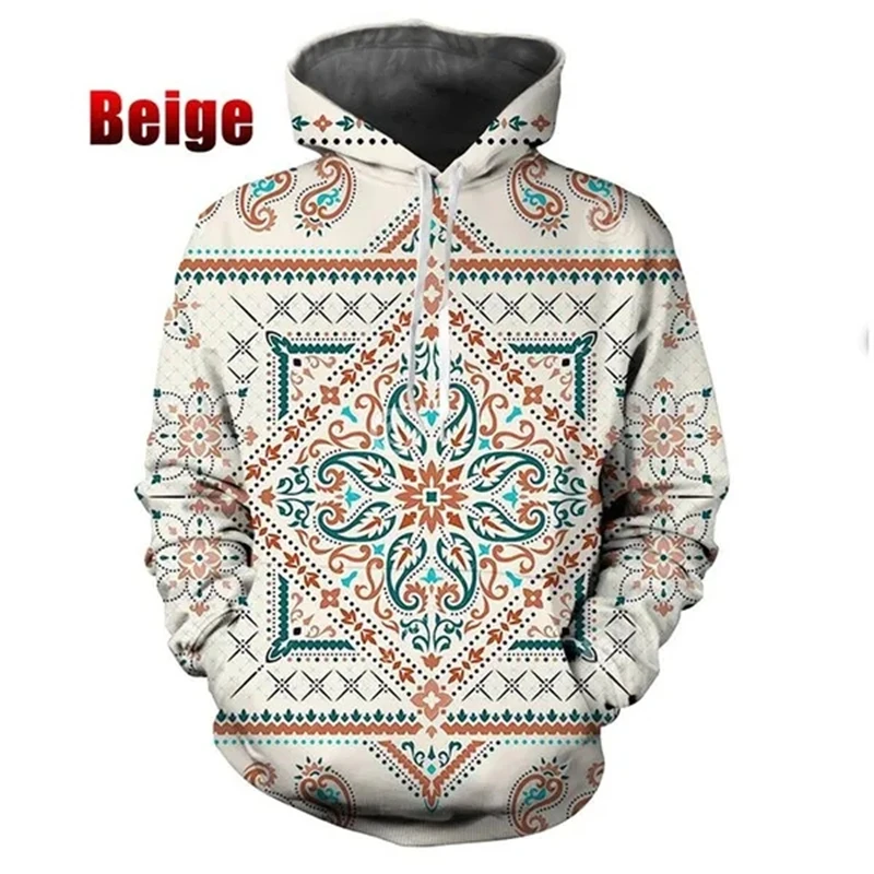 New Fashion New Bandana Pattern Men Women 3D Printing Harajuku Hoodies Sweatshirts Vintage High Quality Graphic Hooded Apparel