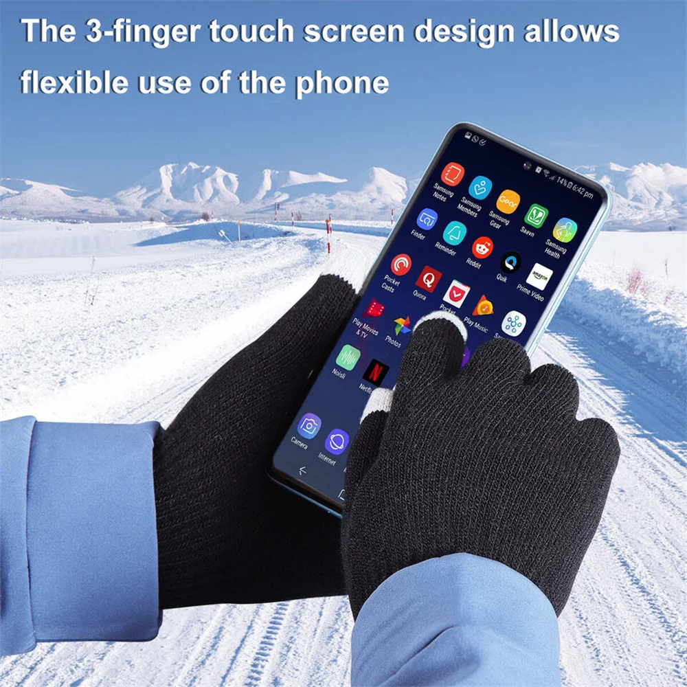 Electric USB Heated Gloves Men Women Winter Warming Thermal Ski Snow Touchscreen Hand Warm Windproof Gloves Xmas Gift