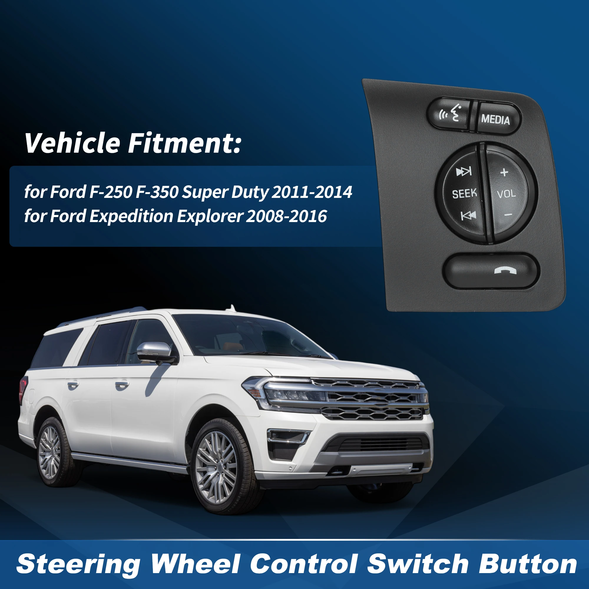 

UXCELL Right Steering Wheel Volume Phone Control Switch for F250 F350 Super Duty 11-14