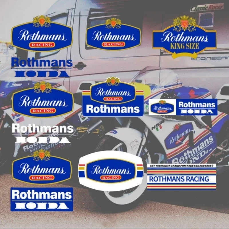 Rothmans Racing Sponsor Modified Sticker Motocross Motor Fuel Tank Decoration Decal For Suzuki Honda Kawasaki Ducati Yamaha