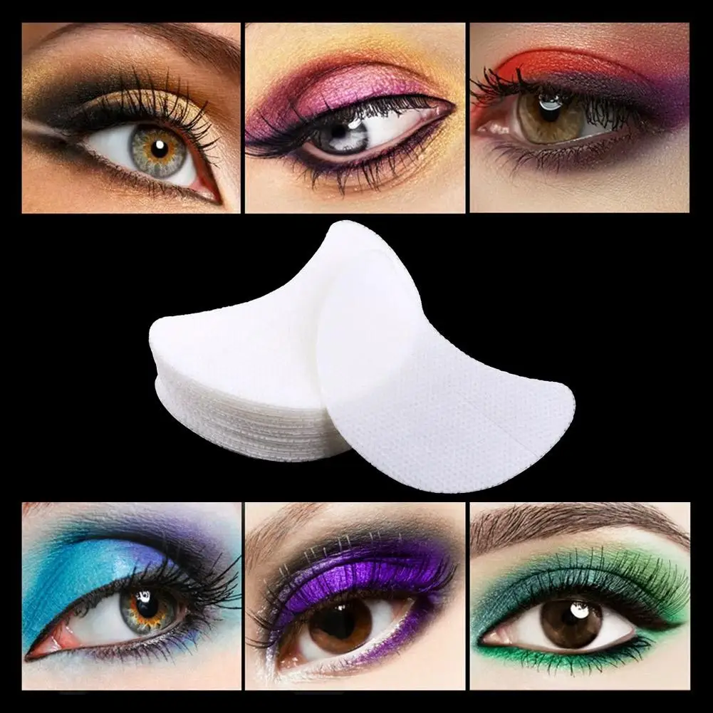 50PCS Eyeshadow Stencils Lint Free Under Eye Eyeshadow Gel Pad Sticker Eye Makeup Tools