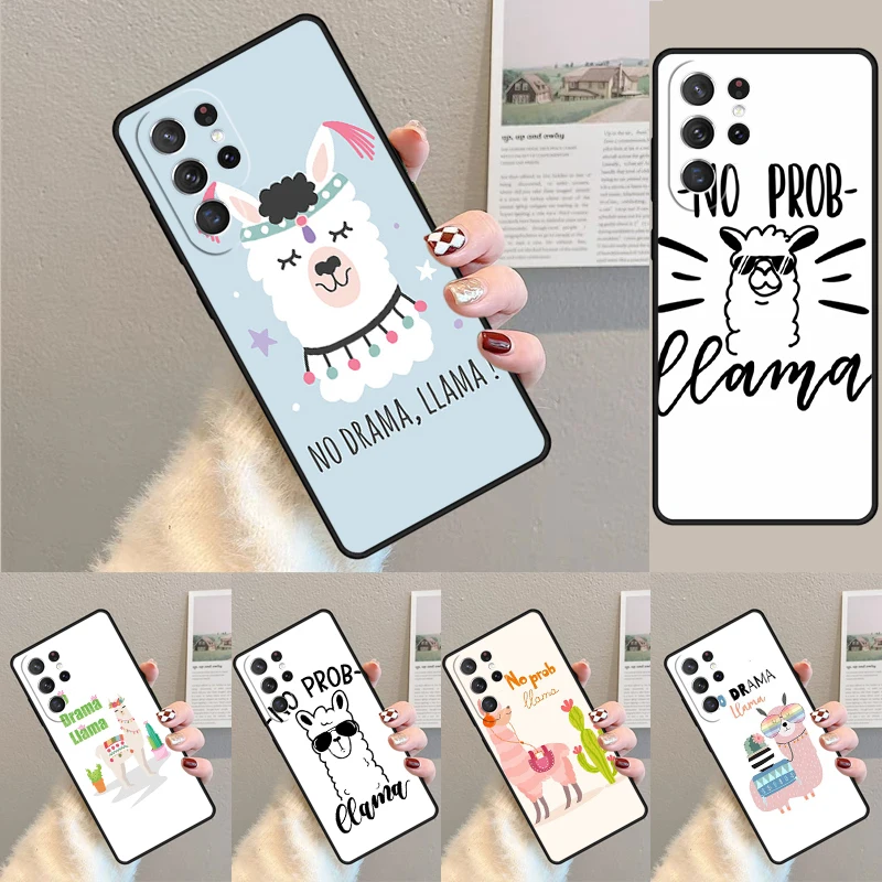 No Drama Prob Llama Lama Silicone Phone Case For Samsung Galaxy note 10 pro S26 S25 S24 S23 S22 S21 Plus S25Ultra Capa Cover