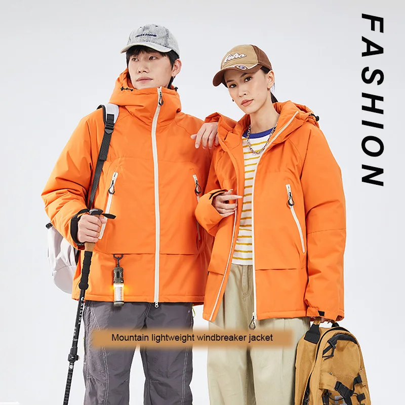 

Зимняя горная куртка, утолщенная мужская и женская куртка, ветрозащитный дорожный костюм для альпинизма, модная хлопковая куртка