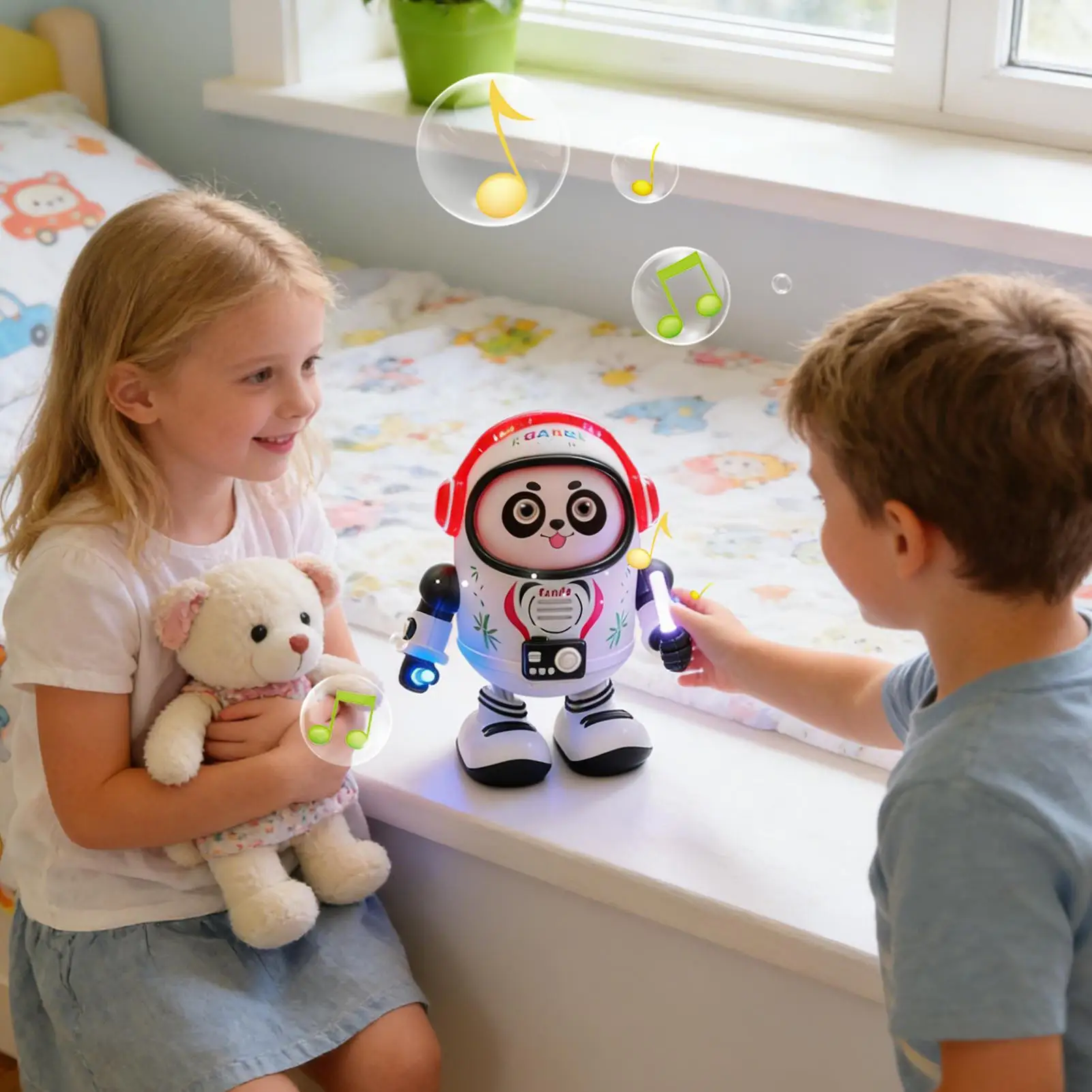 Zabawki dla niemowląt do raczkowania, muzyczna panda, ruchome, chodzące, tańczące zabawki z światłem, interaktywna zabawka edukacyjna dla maluchów, zabawa na brzuszku, prezent.