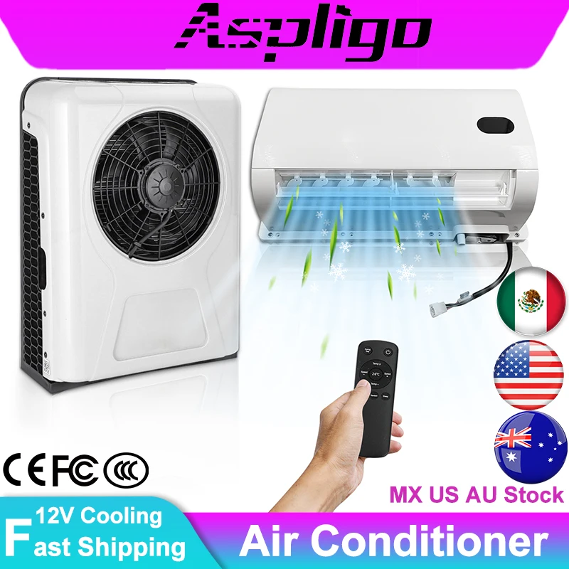 

Электрический сплит-парковочный кондиционер Aspligo 12 В 10500 БТЕ, холодильный кондиционер для грузовика, автофургона, кемпера, фургона