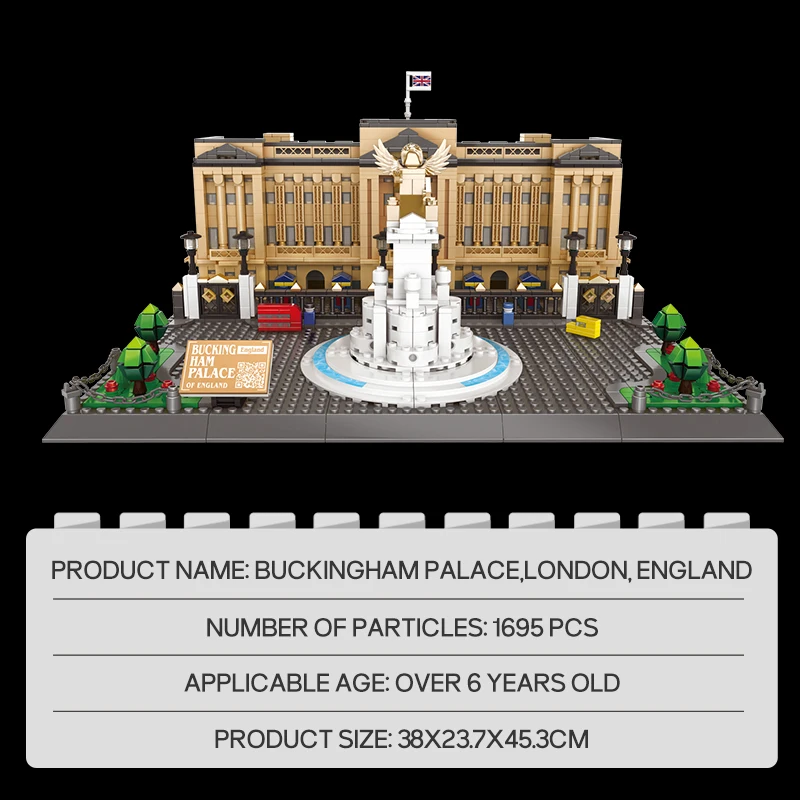 New Blocks World Famous Architecture United Kingdom London Building Block Buckingham Palace Model Brick Educational Toy Assemble