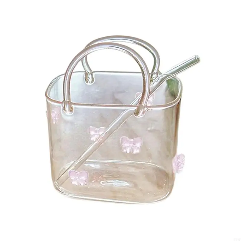 Fashionable 720Ml Glass Goblet Feature Unique Bowknot Handle Glass Drinking Cup For Various Cold Drink And Parties 55KF