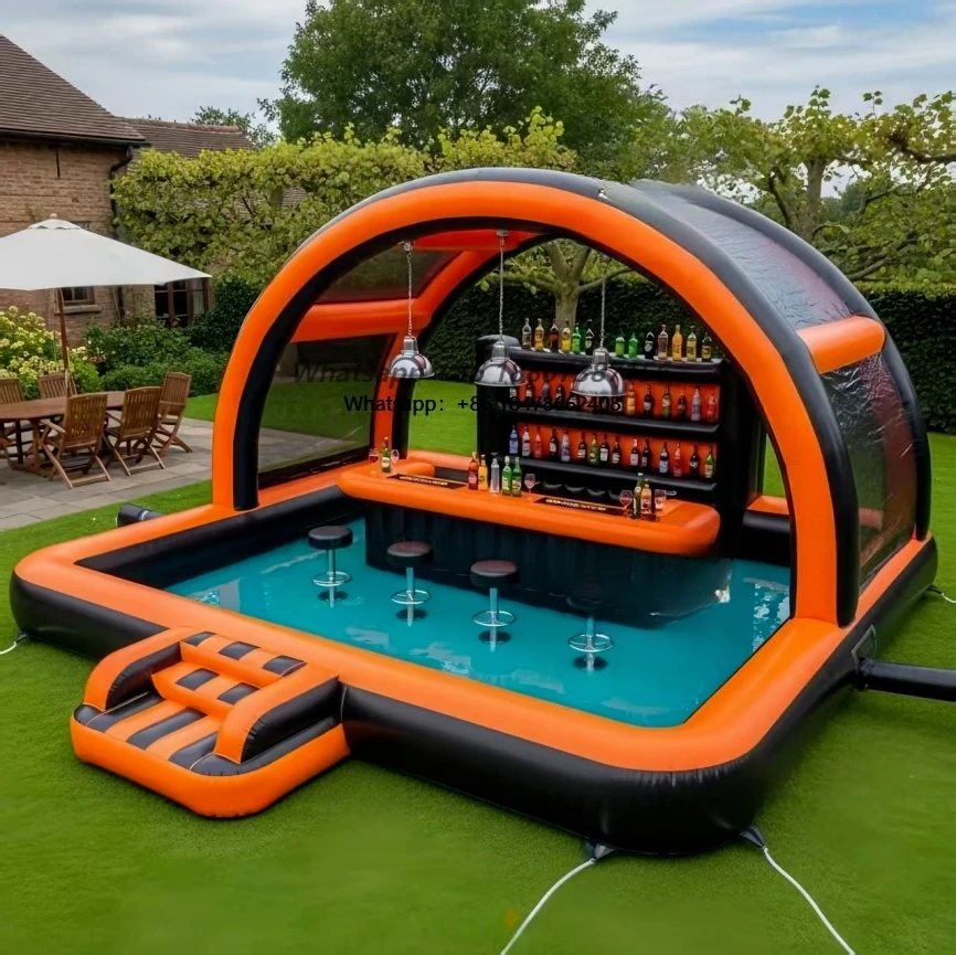 

Custom Logo Inflatable Bar Multifunctional PVC Float Cool Bar Counter with Fun in the Pool