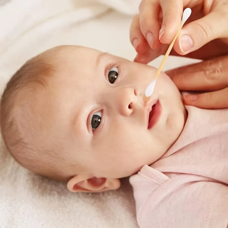 2000本入りプレミアム綿棒 天然コットン製 生分解性オーガニック両端耳垢除去用 2000本入りミックスカラー