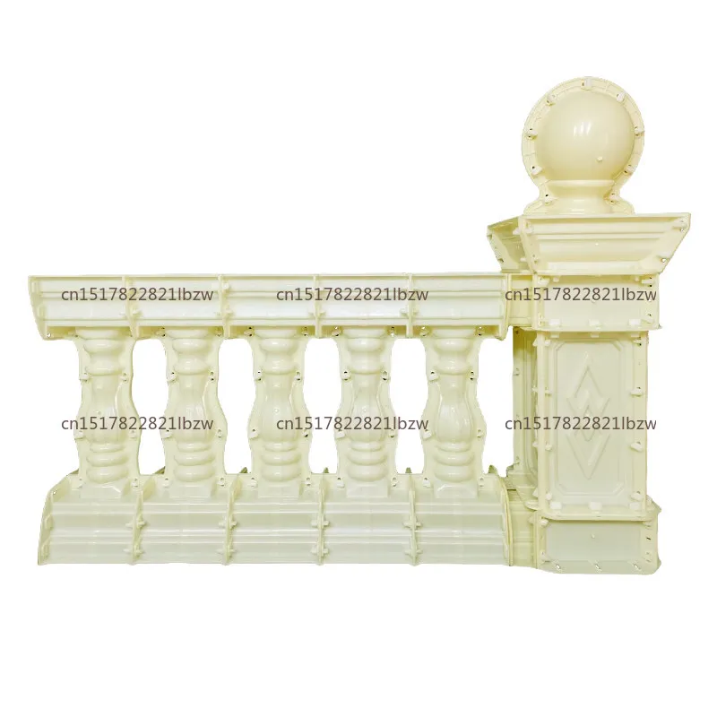 European plastic mold set: Roman column, vase column, balcony railing & fence formwork