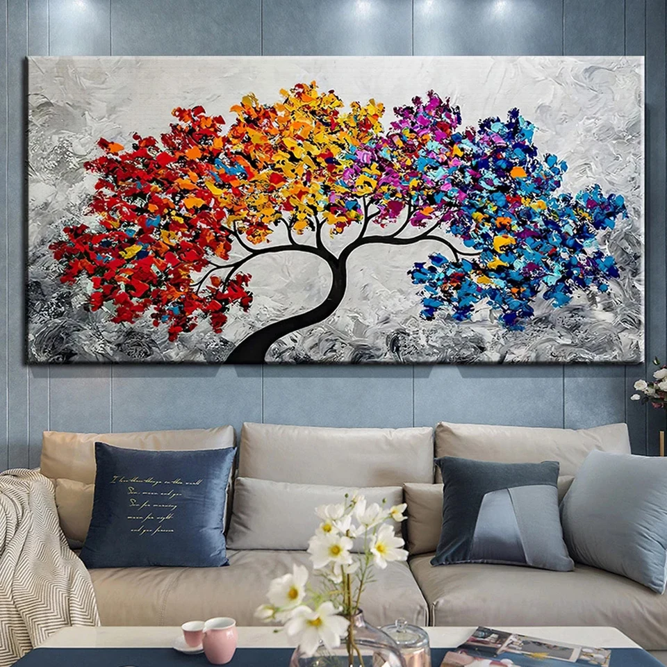 Abstract Diamond Painting Tree Landscape Diamond Mosaic Cross Stitch Kits Diamond Embroidery For Living Room Home Office Decor
