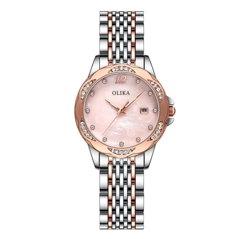 

ZML watch women's small dial waterproof diamond-encrusted luminous women's steel belt watch