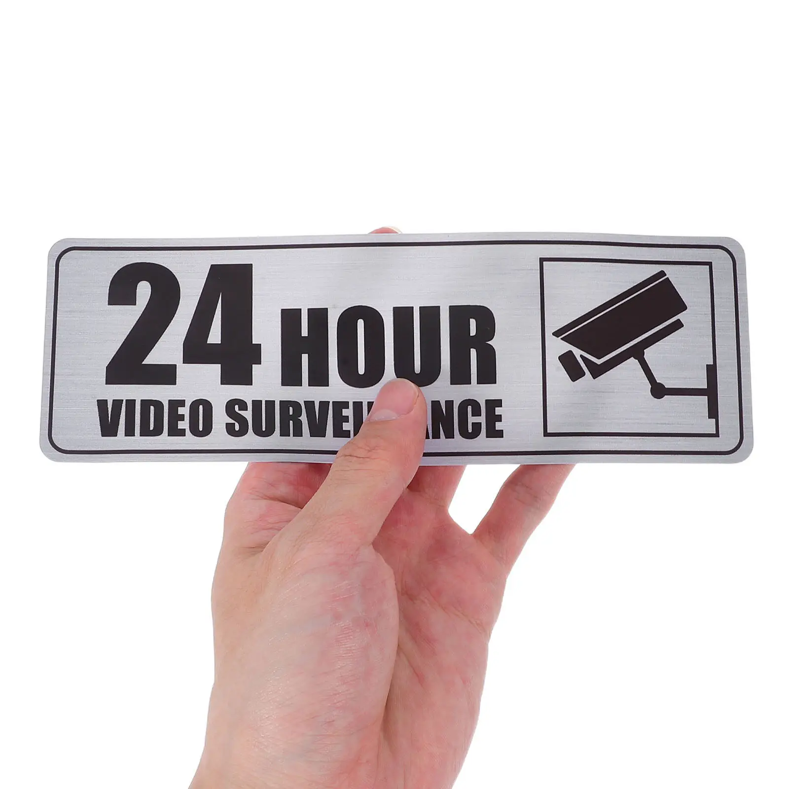 

2 Sheets Adhesive Warning Decal Security Camera Sign Sticker High Visibility PVC Material for Business Premises Retail Stores