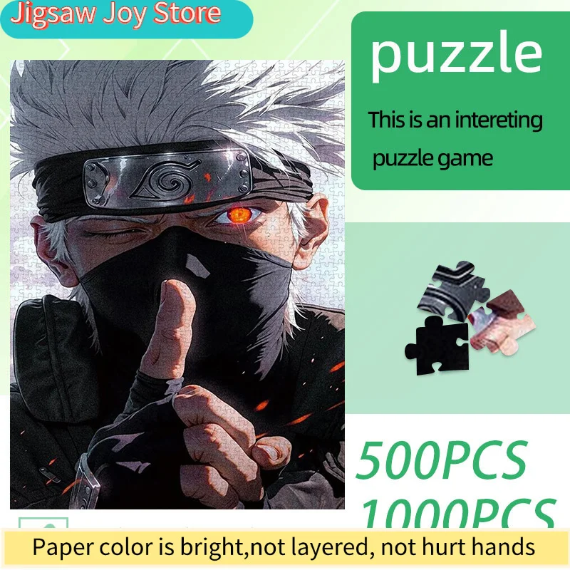 

Paper Jigsaw Puzzle, DIY Puzzle, Exquisite Puzzle, Adult Puzzle. Kakashi with Sharingan, One-handed Seal, Mask Design, White