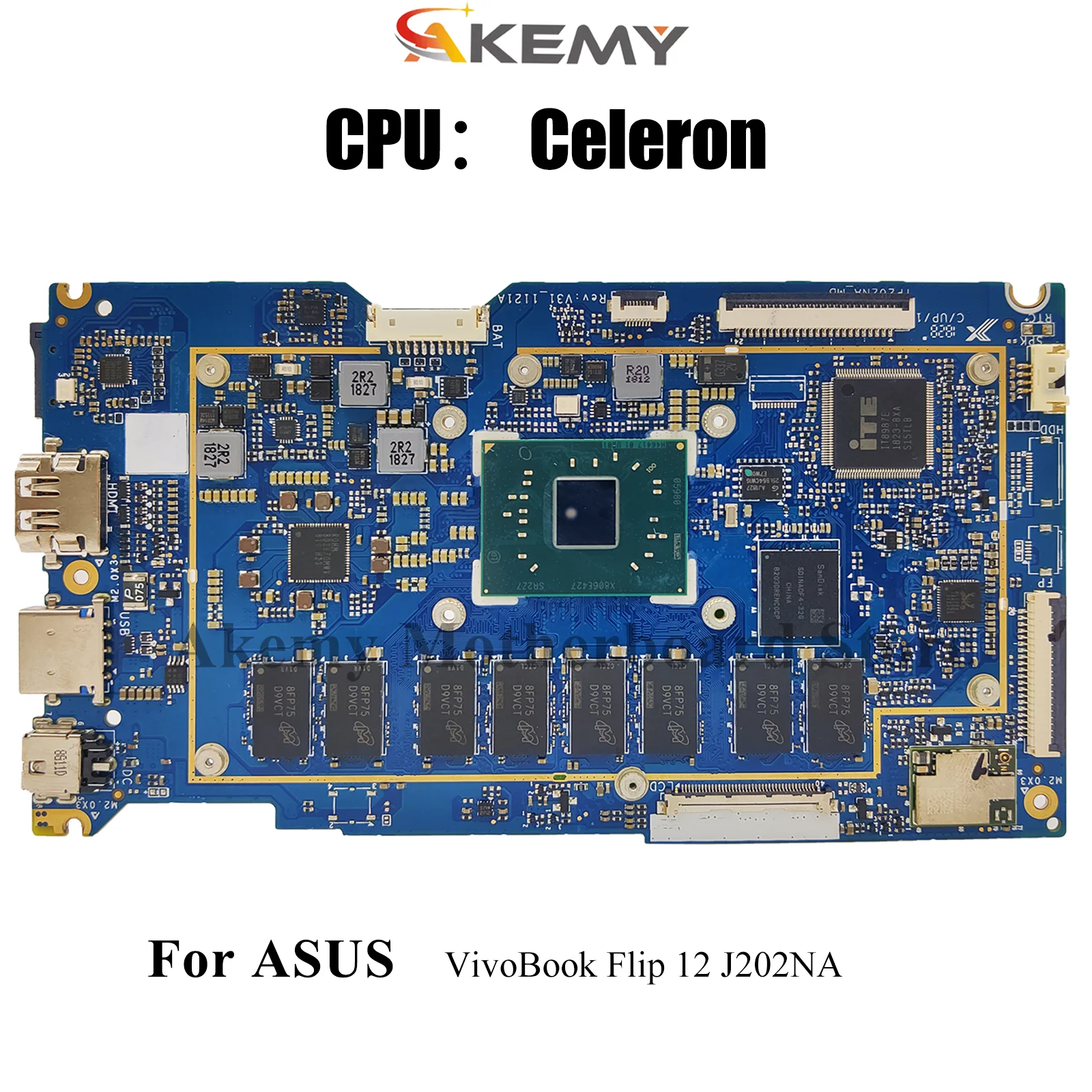 

TP202NA Материнская плата для ноутбука ASUS VivoBook Flip J202NA VivoBook Flip TP202NAS TP202N TP202NA 12, материнская плата с процессором Celeron stk