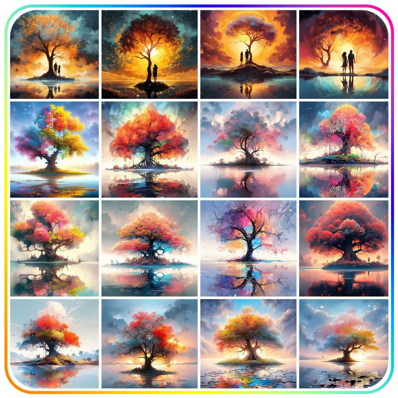 

RUOPOTY Diamond Painting Accessories Tree Unframe Rhinestones Handicraft Wall Art Picture Cross Stitch Kit Printed Home Decorati