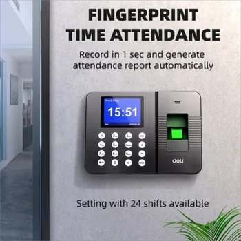 Deli fingerprint time attendance system biometric clock recorder employee recorder management device electronic machine E3960