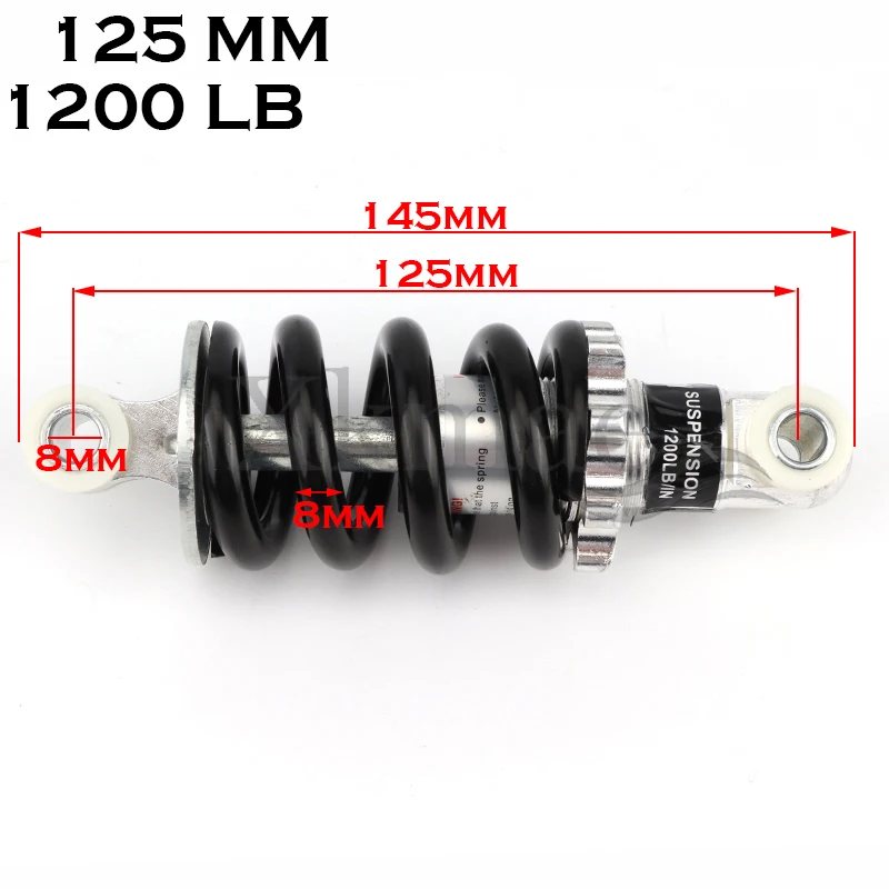 125MM 150MM 190MM 1200LB rear suspension shock for Electric Scooter Bike 47cc 49CC Mini Moto Dirt Bike ATV Quad Pocket Bike