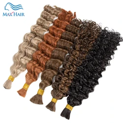 Extensiones De Cabello humano indio sin trama Para Mujeres, extensiones De Cabello rizado, suelto, ondulado profundo, trenzado virgen, a granel