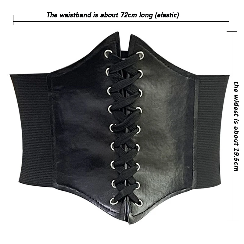 Women\'s Vintage Waist Seal Corset Belt Gothic Fashion Faux leather Female Lace-up Corset Belts Slimming