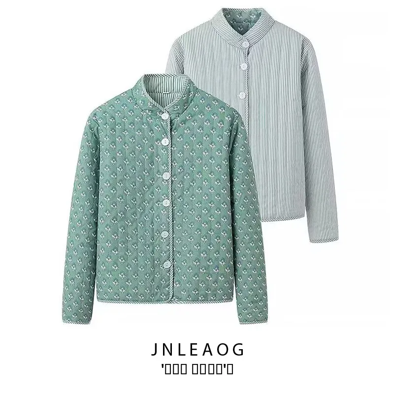 

Faionable Versatile Print Cotton Jaet Women's Street Sle Straight Cut Long Sve Hooded Zipper Closure Autumn New Arrival