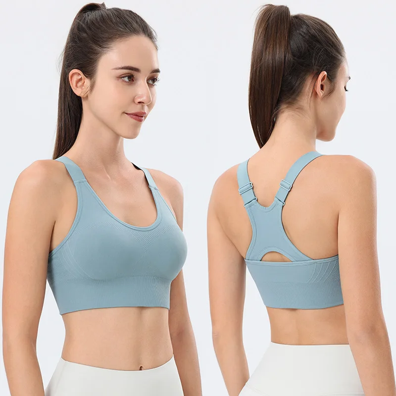 

Large size I-shaped back sports bra without steel ring adjustable shoulder strap shockproof fitness yoga sports underwear women