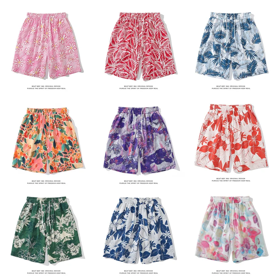 

Пляжные шорты унисекс, тонкие, летние, новые, повседневные, свободного кроя, дышащие, легкие, с принтом