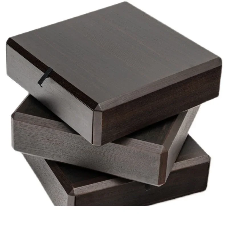 bedside table, bedroom creative bedside table, light luxury designer wood grain Italian minimalist locker