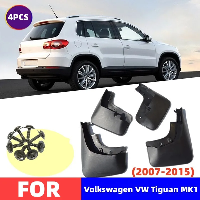 4PCS Auto Schmutzfänger Vorne Hinten Rad Anti-Sand Splash Guards Kotflügel Für Volkswagen VW Tiguan MK1 2007 2008 ~ 2014 2015 Zubehör