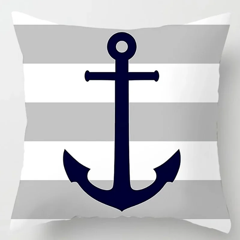 Home Decor Ocean Sailor Print Pillow Cover Office  Throw  for Bedroom Sofa Car Cushion