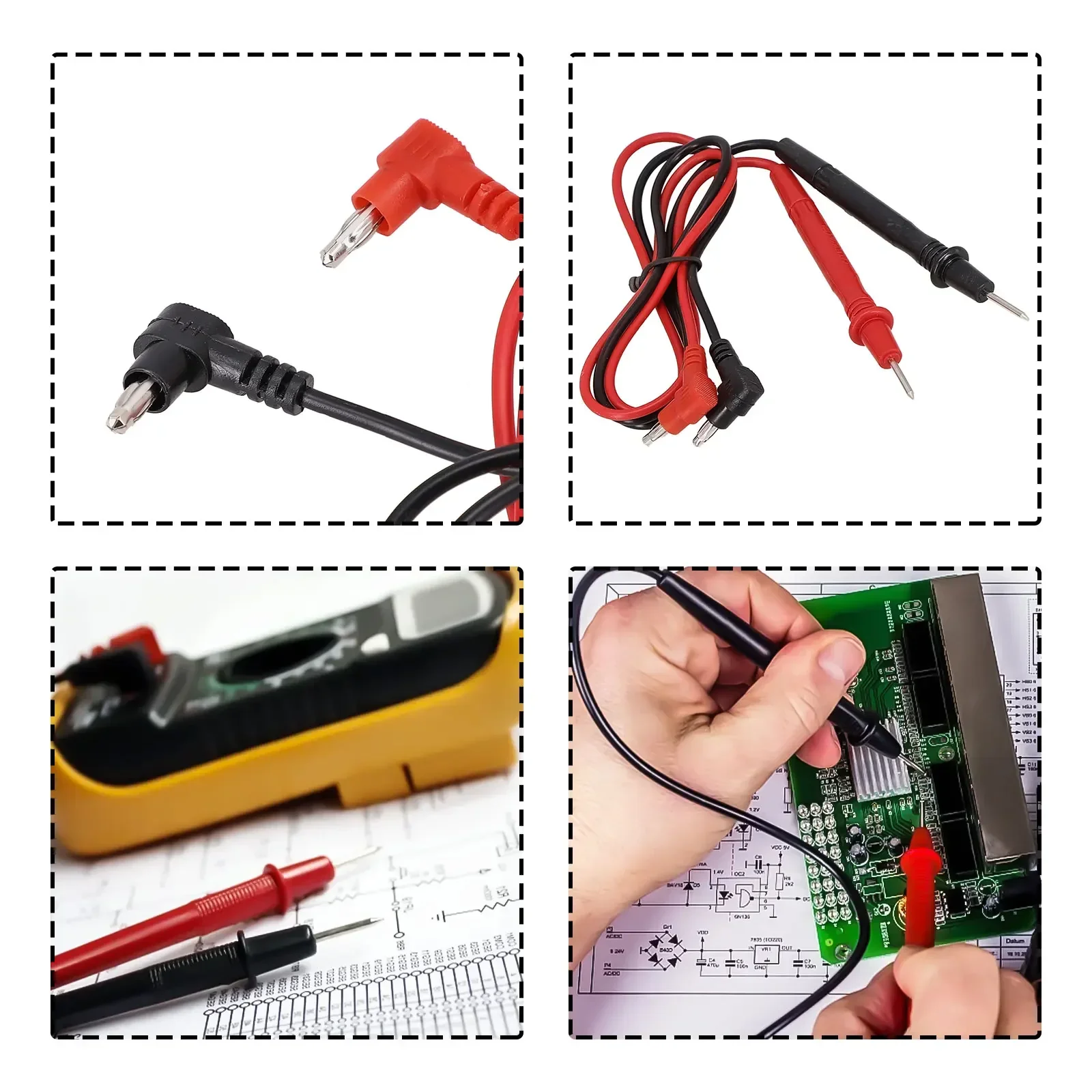 1pairof Digital Multimeter Probe Soft-silicone-wire Needle-tip Universal Test Leads With Clip For LED Tester Multimetr