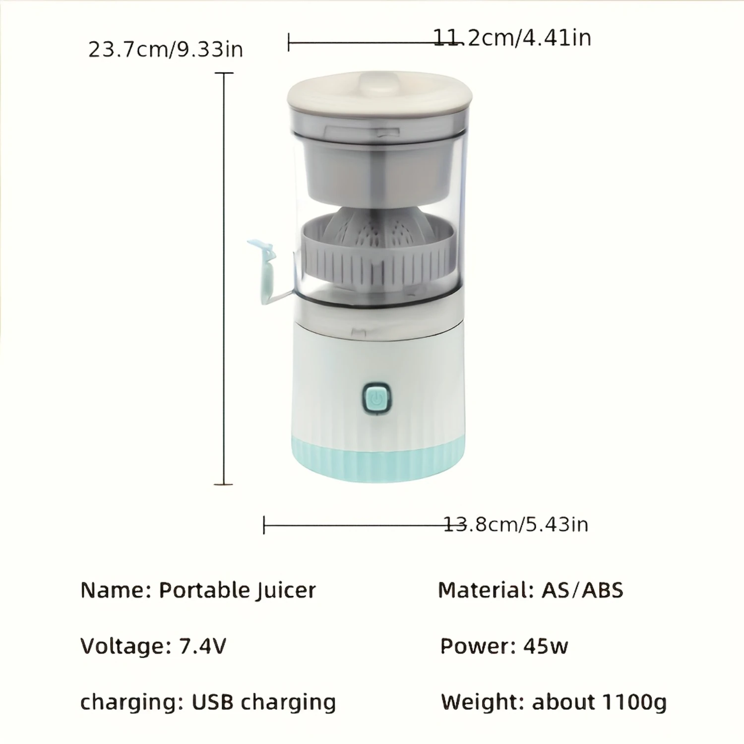 Portable Multifunctional Juicer with Automatic Juicing and Separation - Fresh Orange Juice Cup with USB Charging