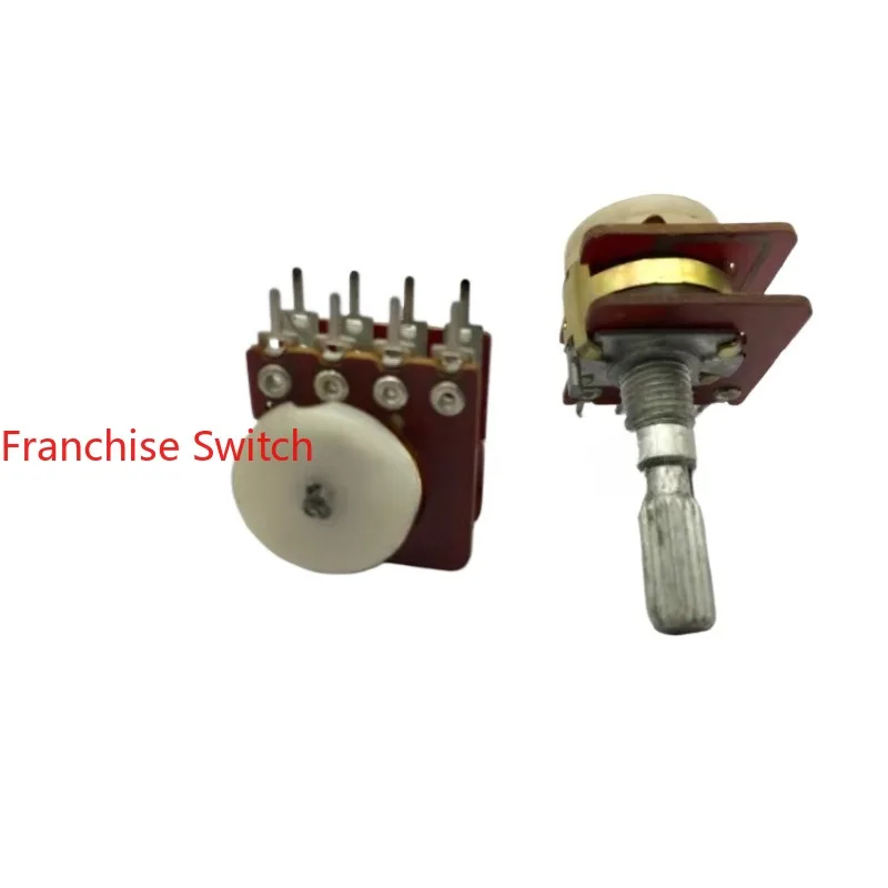 20PCS High-quality RK163 Dual Potentiometer With Pumping A100K*2 Axis Length 25MM Saw Tooth 41Positioning