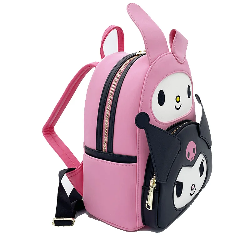 Loungefly Sanrio kartun Kuromi Melody ransel kreatif penyimpanan alat tulis kulit ransel pelajar Mini hadiah Natal siswa