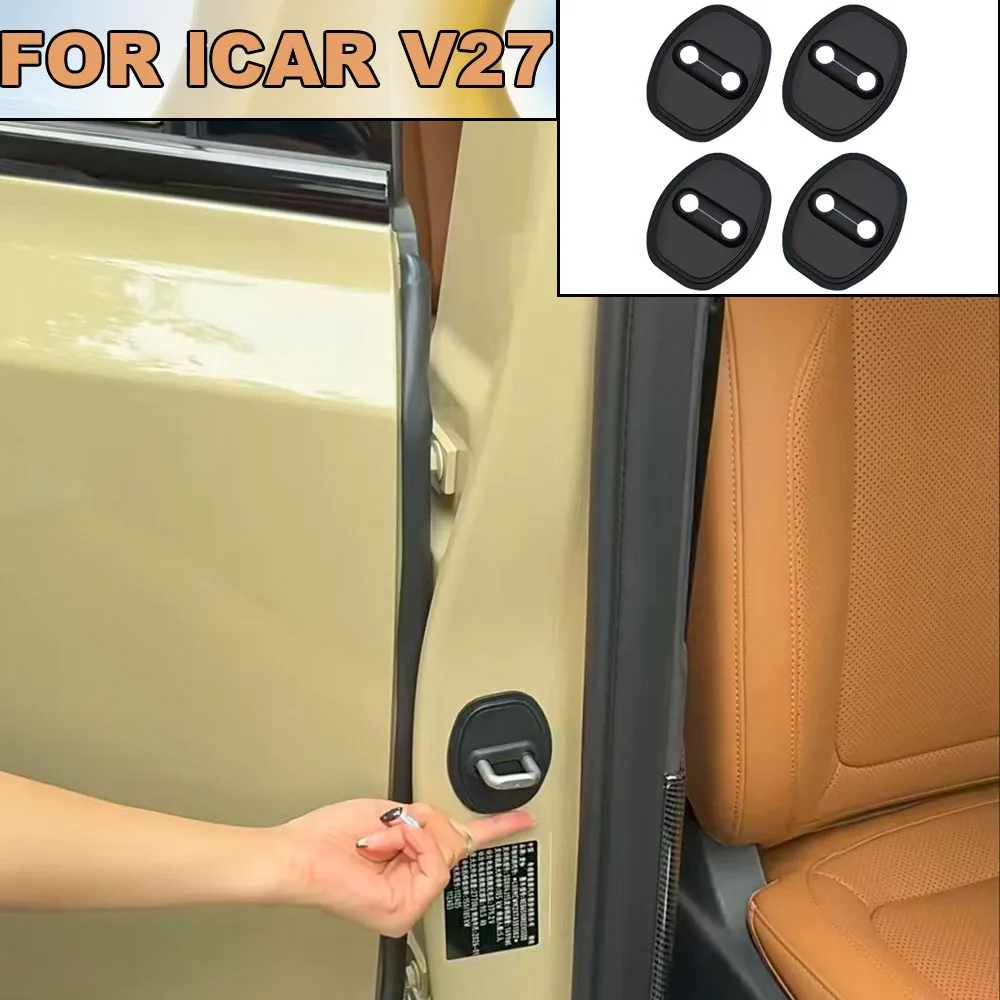 

2026-2027 Chery ICAR V27 Silicone Door Lock Cover Waterproof Shock Absorption Buffer Pad Interior Accessories