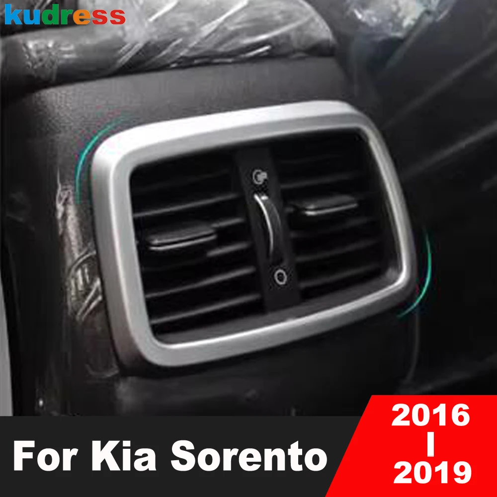 For Kia Sorento 2016 2017 2018 2019 Matte Car Armrest Box Rear Air Condition Vent Outlet Cover Trim Interior Molding Accessories