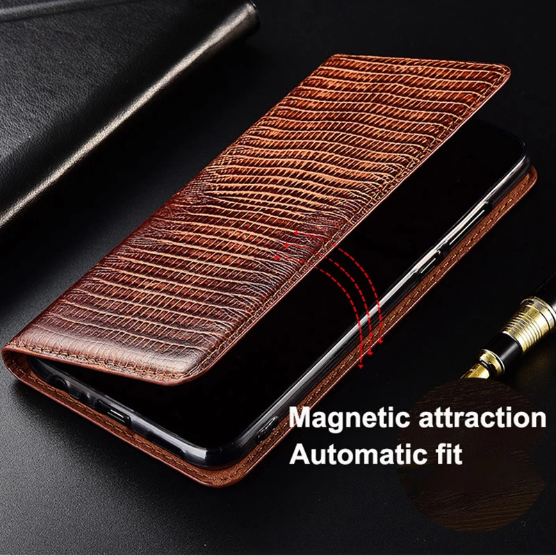 For Huawei Honor 7A 7X 7C 7S 8A 8C 8S 8X Max Cover Protective Shell Lizard Veins Genuine Leather Case  Luxury  Cover