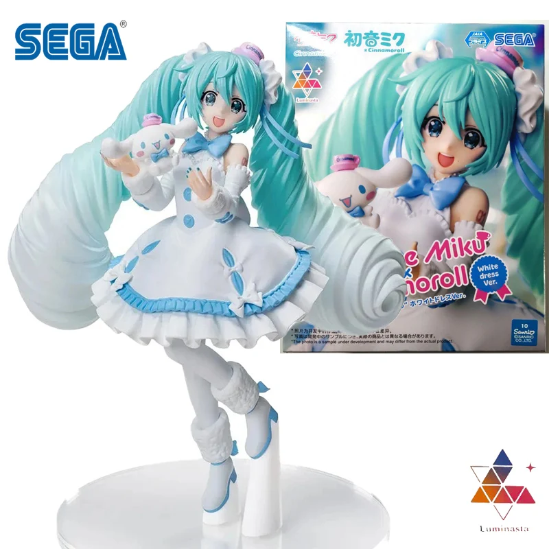 In Stock SEGA Luminasta Hatsune Miku Cinnamoroll White Dress Ver. PVC 19CM Anime Action Figures Model Collection Toy