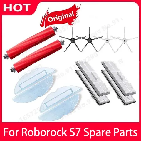 Original Roborock S7 S70 S75 S7Max T7S Main Brush Washable Hepa Filter Side Brush Mop Cloth Robot Vacuum Cleaner Accessories