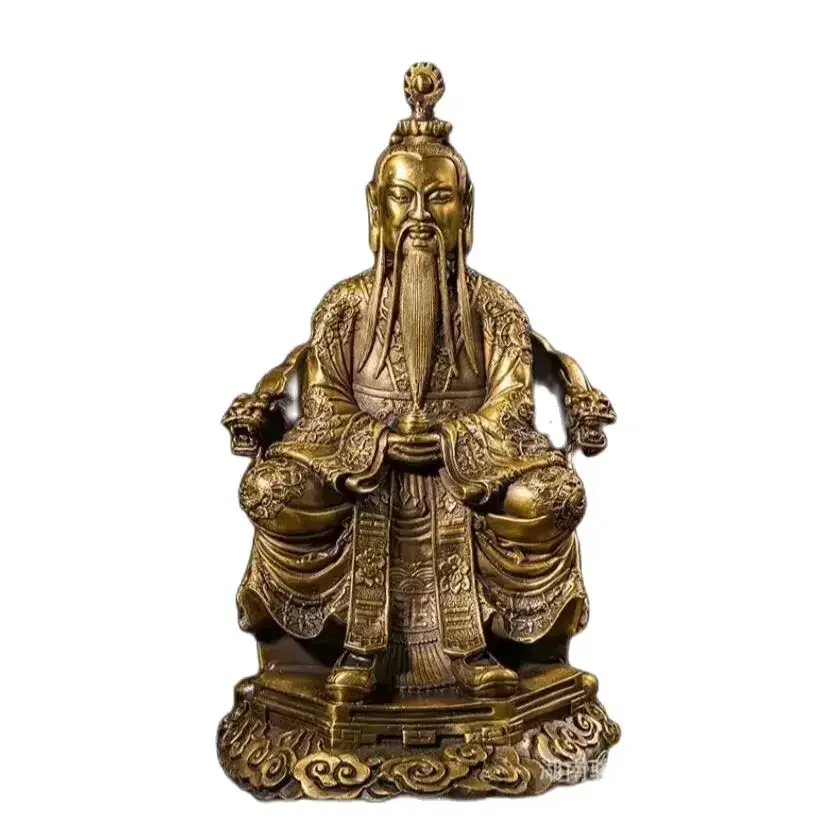 Pure copper, Sanqing Daozu, Taishang Laojun, Lingbao, Tianzun, Daode, Tianzun, Primitive Tianzun, bronze statue, statue, handic