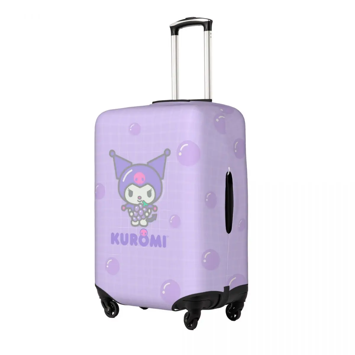 Kuromi Fun Sanrio Travel Luggage Cover Fashion Suitcase Protector Washable Baggage Covers Fits 18-32 Inch Luggage