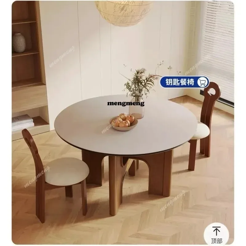 

France Rock Plate Round Table Italian Design Restaurant Solid Wood Dining Table Originality Home Furniture Mesa De Comedor