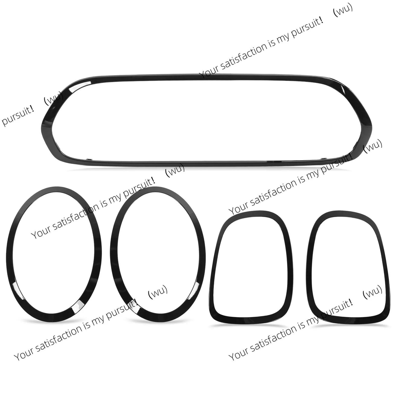 For Mini Cooper F55 F56 F57 One Cooper S JCW 2014+ 5pcs Gloss Black Headlight Taillight Grille Surround Cover Trims Replacement