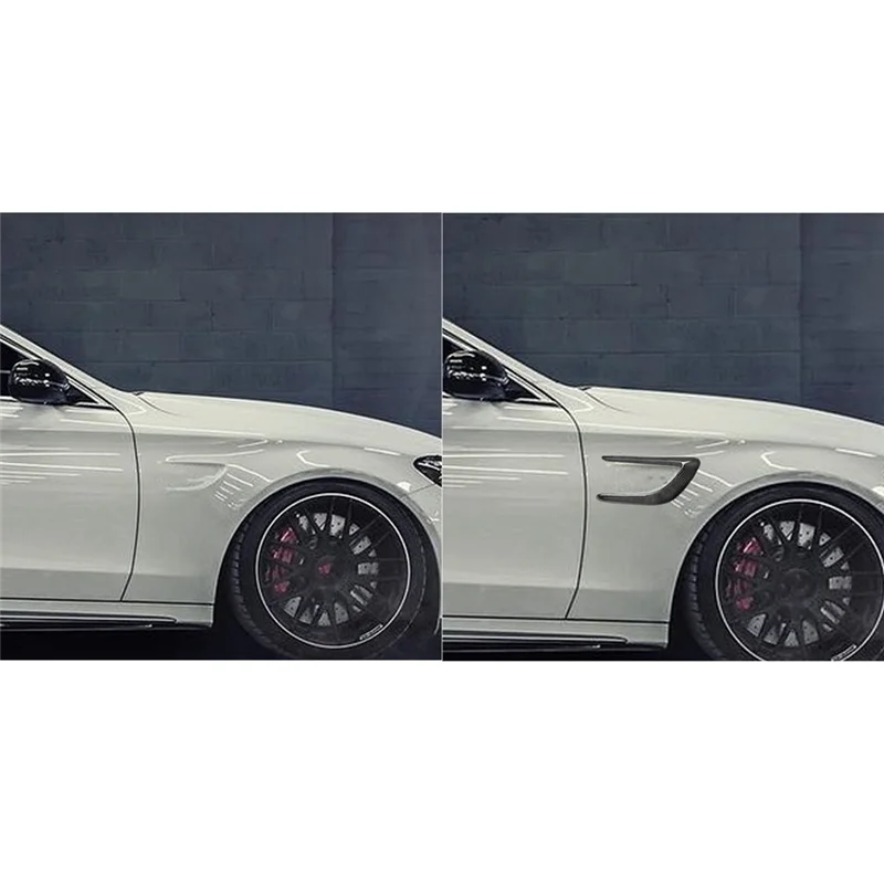 

NEW-Car Real Carbon Fiber Fender Side Fender Bumper Vent Cover Trim For Mercedes-Benz C-Class W205 C205 C43 C63 AMG