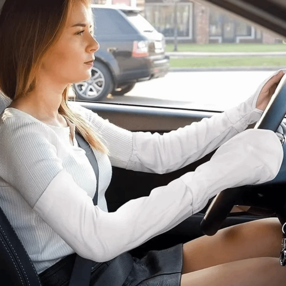 

Lightweight Anti-UV Sun Protection Sleeves Breathable Sunscreen Cycling Arm Cover Loose Elastic Driving Sleeve Gloves Lady/Girl