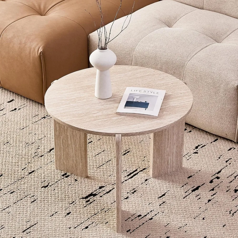 مجموعة طاولات القهوة المتداخلة الحديثة في منتصف القرن، قطعتان، ارتفاعات قابلة للتبديل، طاولات جانبية دائرية بقطر 27.6 و19.7 لـ L #6