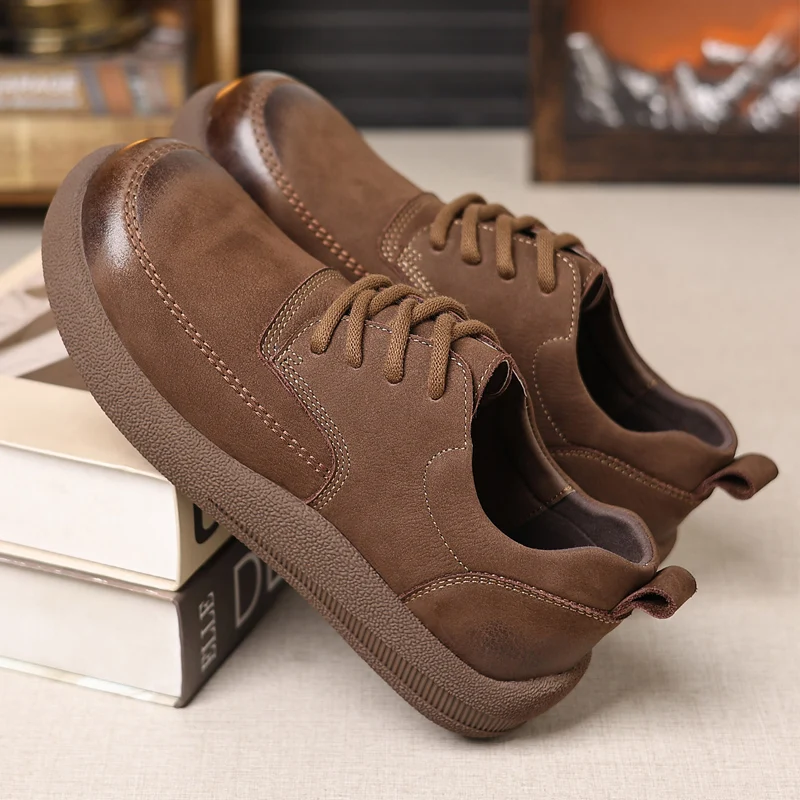 

Men's genuine leather shoes Comfortable and high-quality styles Leisure walking tourism Outdoor street shoes Trendy Young