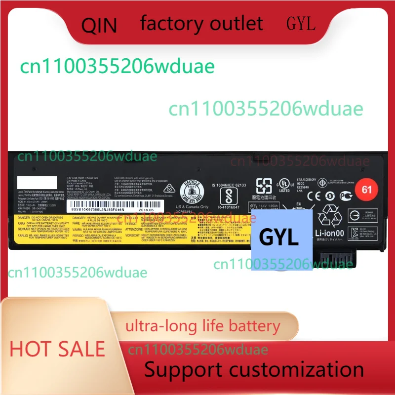 

Оригинальный аккумулятор для ноутбука Lenovo ThinkPad T470 T480 T570 T580 P51S P52S A475 A485 TP25 01AV422 01AV423 61 24 Втч